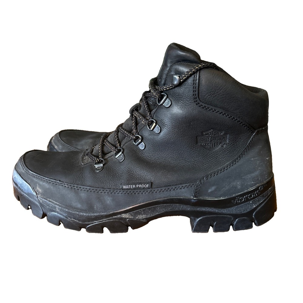 Harley Davidson Boots Mens 12 M Black Leather Waterproof Vibram D93735
